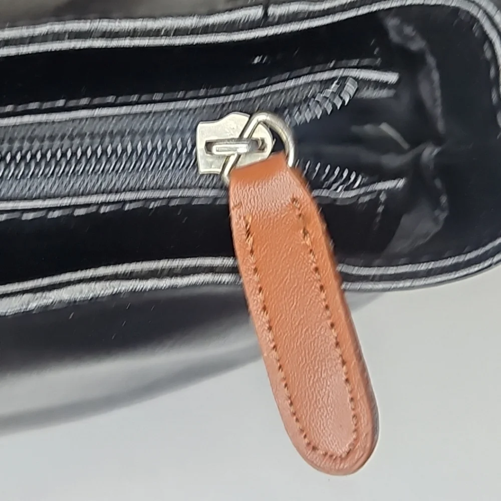 Black and Brown Leather Tote Bag